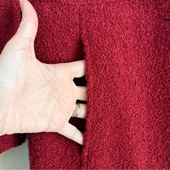 Siena Studio Faux Fur Wool Burgundy Coat Classic Car Single Button X Small XS - Picture 5 of 12